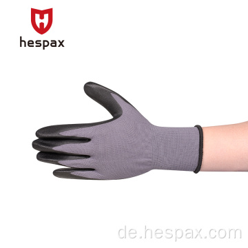 Hespax EN388 Nylon mechanisch ölsistentes Nitrilhandschuhe